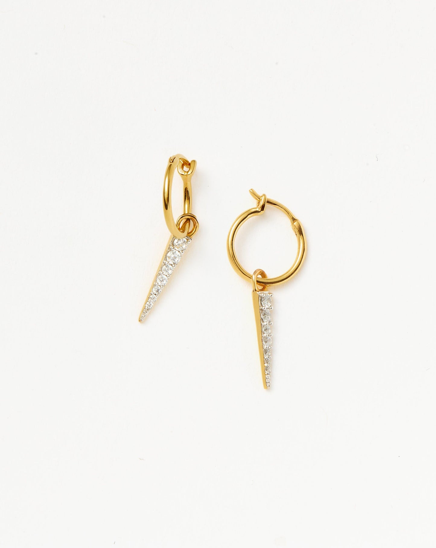 Gold Vermeil Mini Pave Spike Hoop Earrings