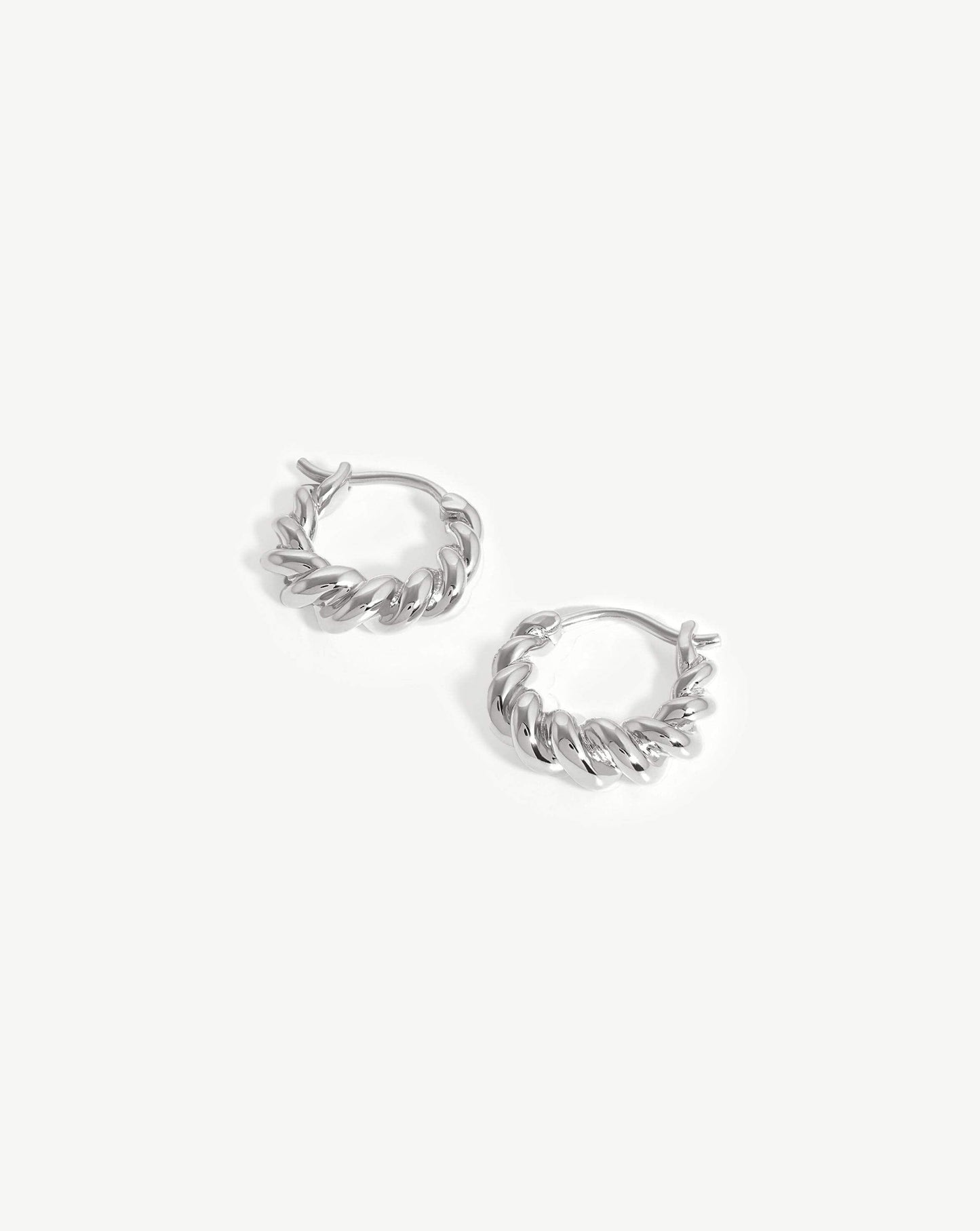 Sterling Silver Small Tidal Hoop Earrings