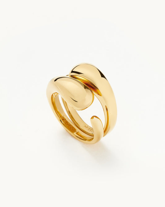 Double Stacking Ring Set in 18k Gold Plated