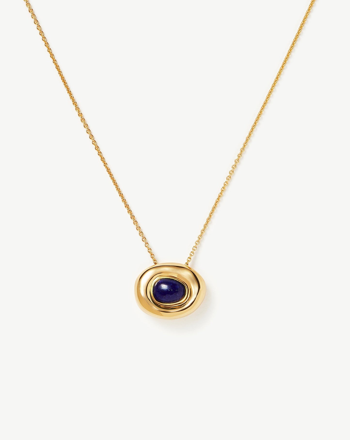 Lapis Doughnut Pendant Necklace in 18k Gold Vermeil