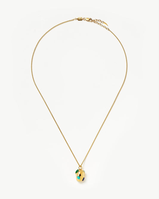 Gemstone Nugget Pendant Necklace in 18k Gold Vermeil