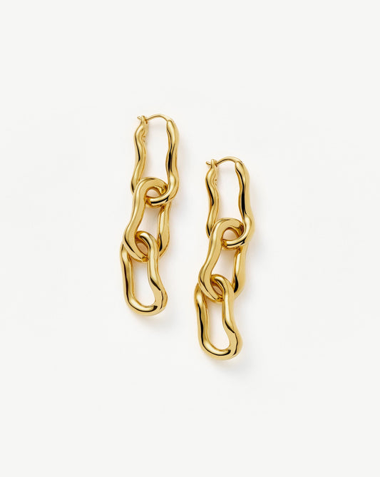 Triple Drop Earrings in 18k Recycled Gold Plating