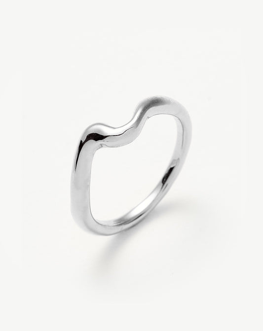 Wave Design Stacking Ring in Silver