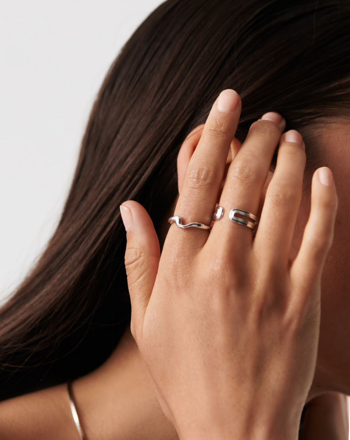 Wave Design Stacking Ring in Silver