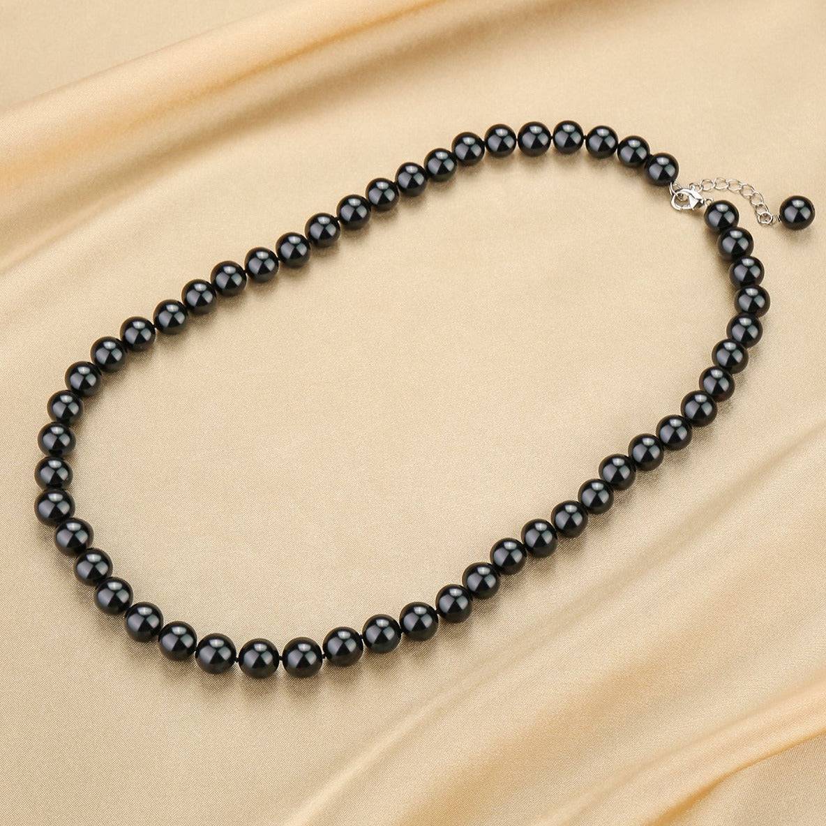 Dyed Black Pearl Necklace 10-11mm Versatile Design