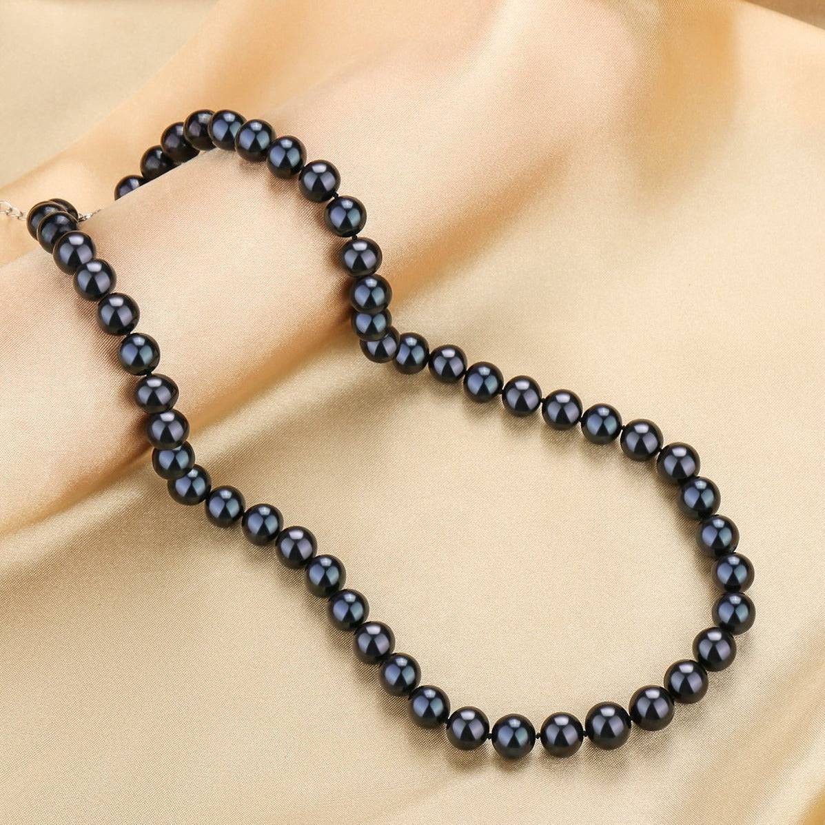 Dyed Black Pearl Necklace 10-11mm Versatile Design