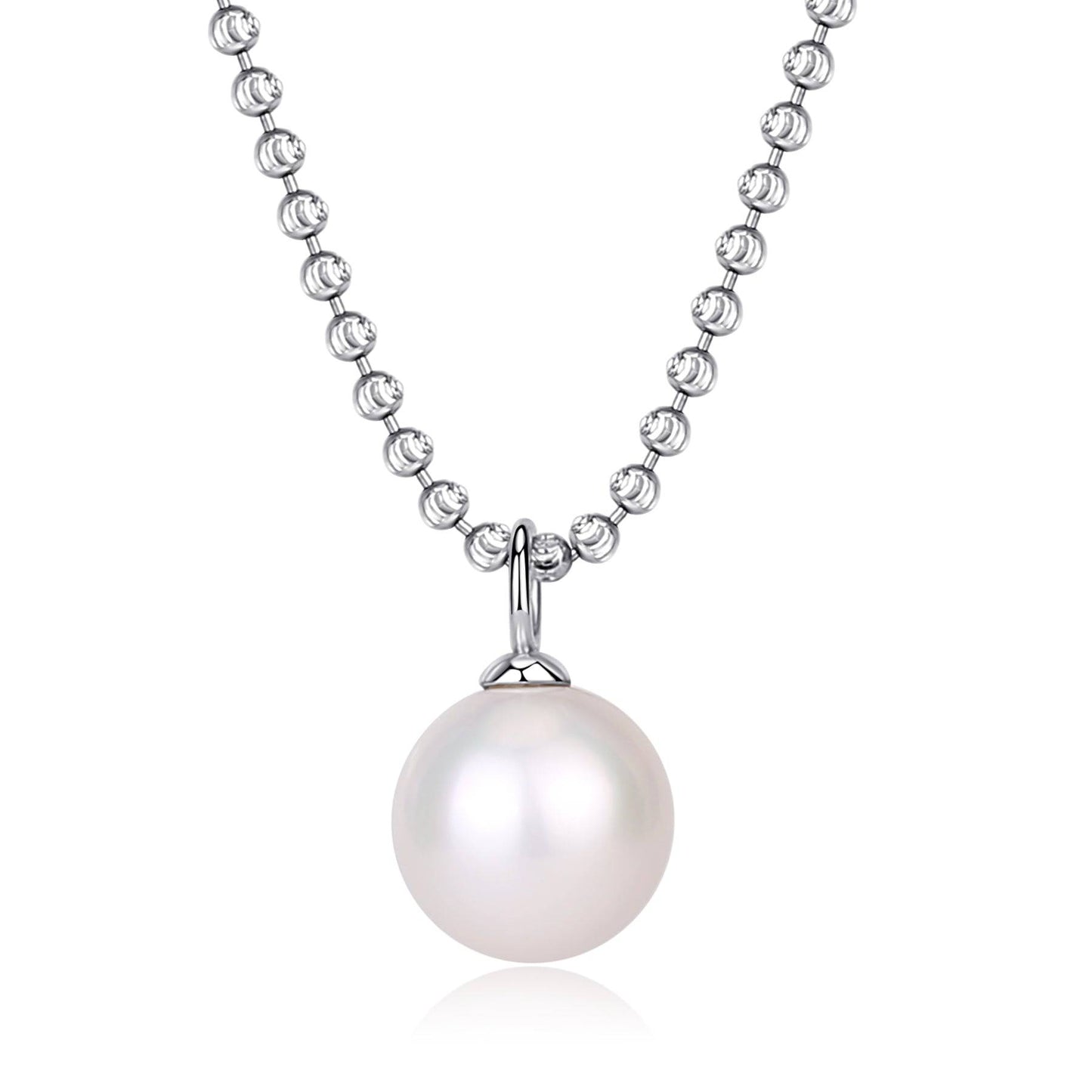 Freshwater Pearl and Silver Chain Pendant Necklace