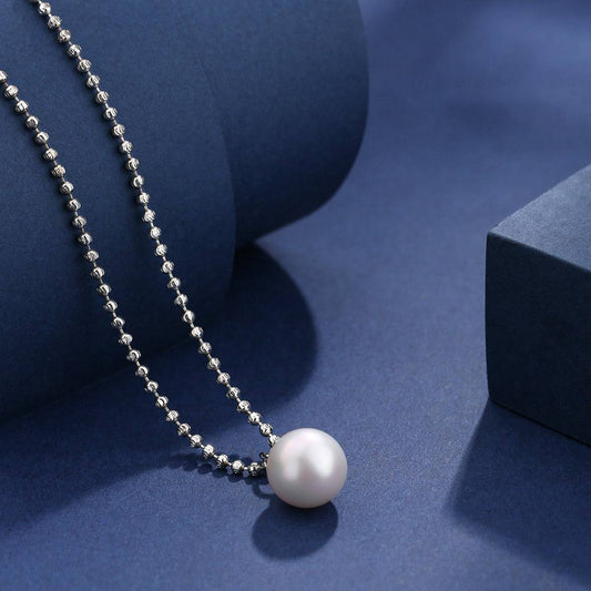 Freshwater Pearl and Silver Chain Pendant Necklace