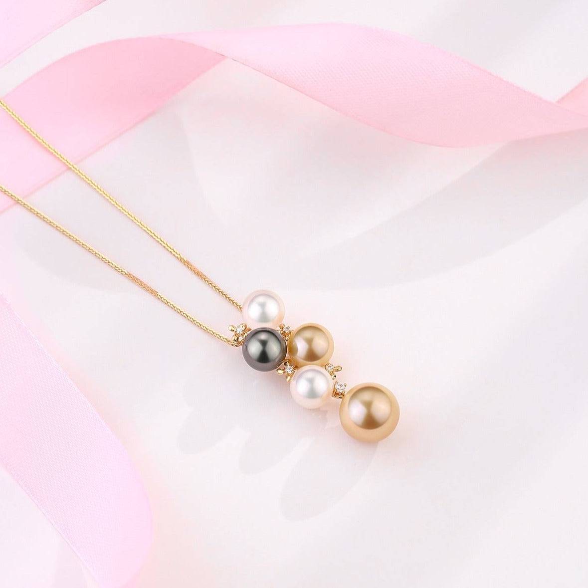 Five-Drop South Sea Pearl Pendant in 18K Gold