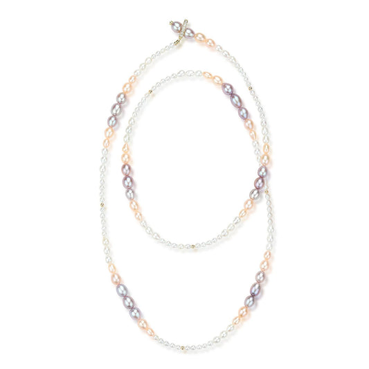 Long Necklace with Gradual Freshwater Pearl Beads