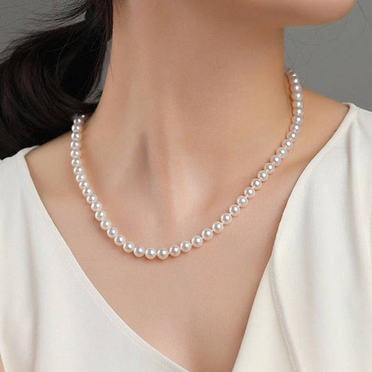 White Freshwater Pearl Strand Necklace 5-6mm