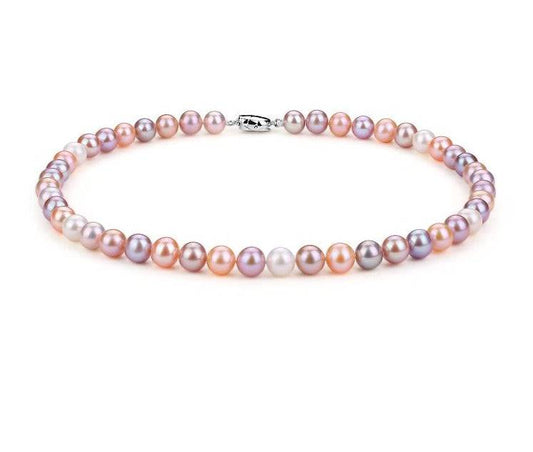 Multicolor Freshwater Pearl Strand Necklace 6.0-6.5mm