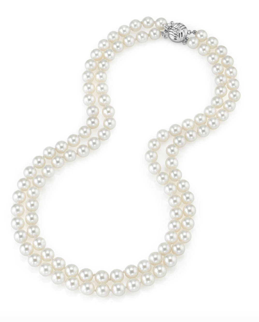 Double Strand White Freshwater Pearl Necklace 1