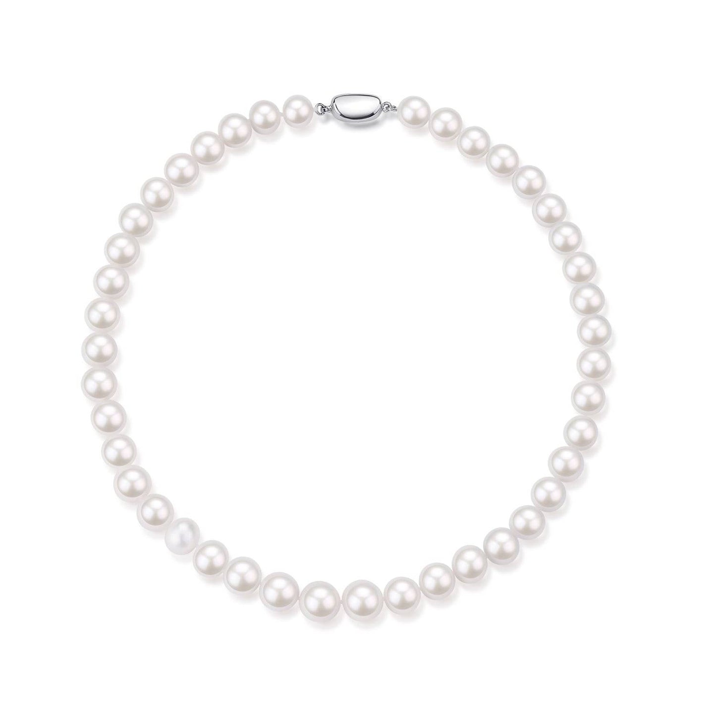 Graduated Strand Necklace with Large White Freshwater Pearls