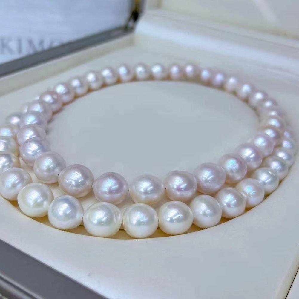 Large White Freshwater Pearl Necklace 9-12mm