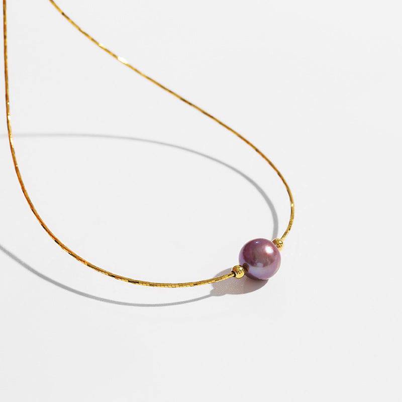 Floating Pearl Chain Necklace in 9-10mm Size