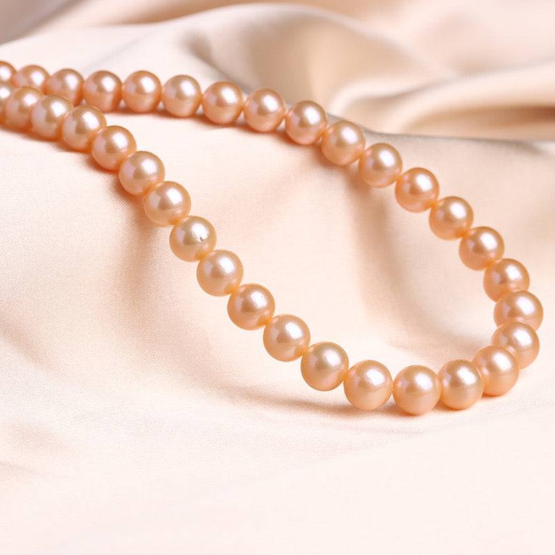 Pink Freshwater Pearl Necklace 7.5 to 8 Millimeters