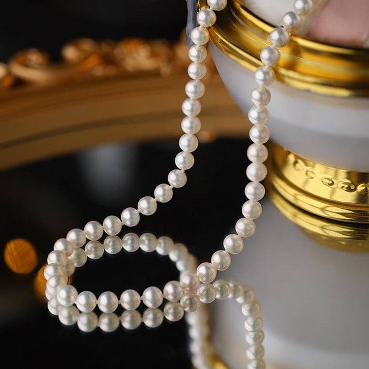 White Freshwater Pearl Strand Necklace 5-6mm