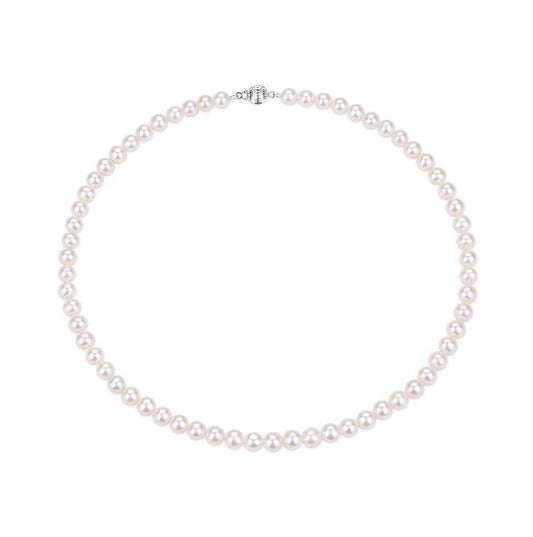 White Freshwater Pearl Necklace 6.5 to 7.5 Millimeters