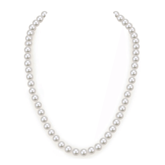 Elegant White Freshwater Pearl Necklace 6-7mm