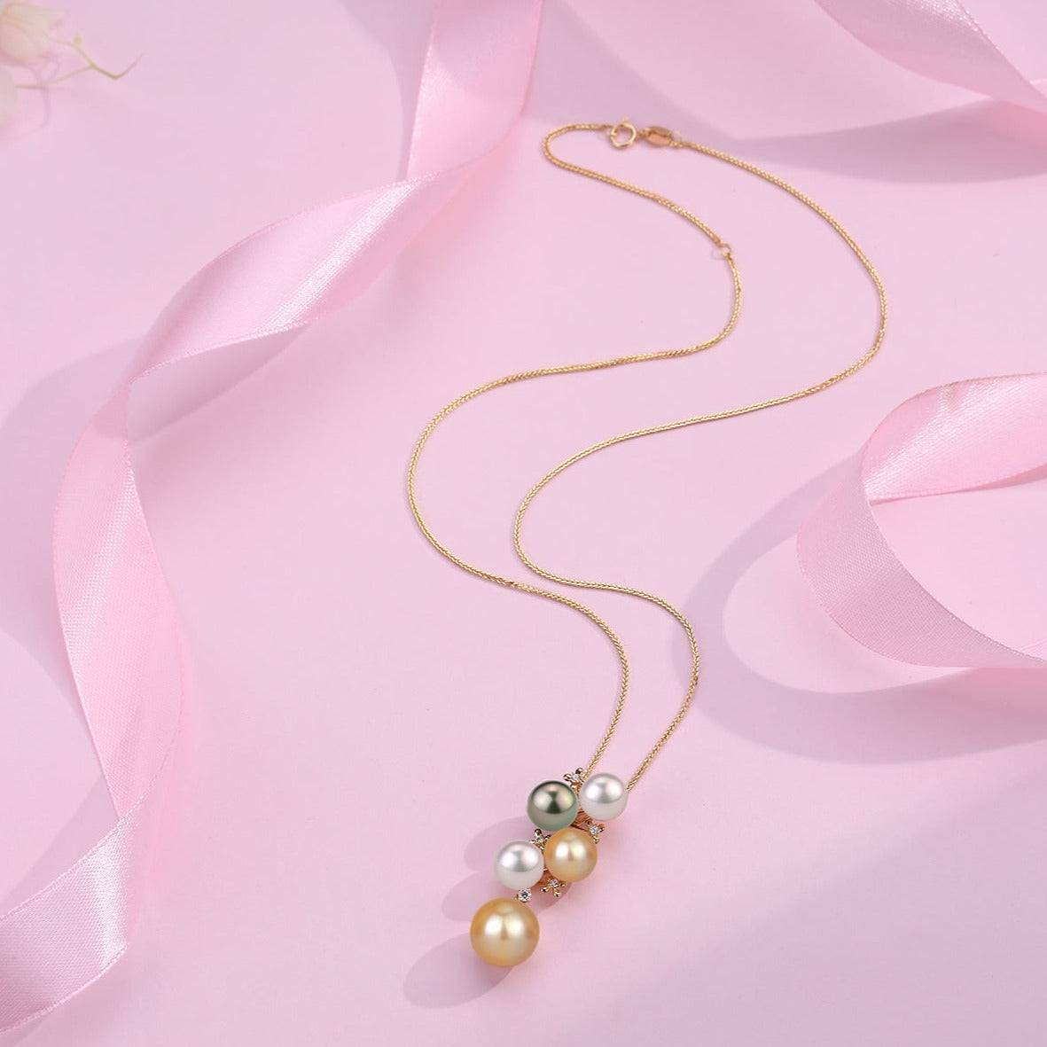 Five-Drop South Sea Pearl Pendant in 18K Gold