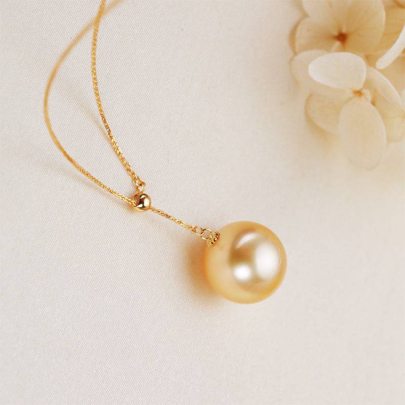 Golden South Sea Pearl Pendant Necklace