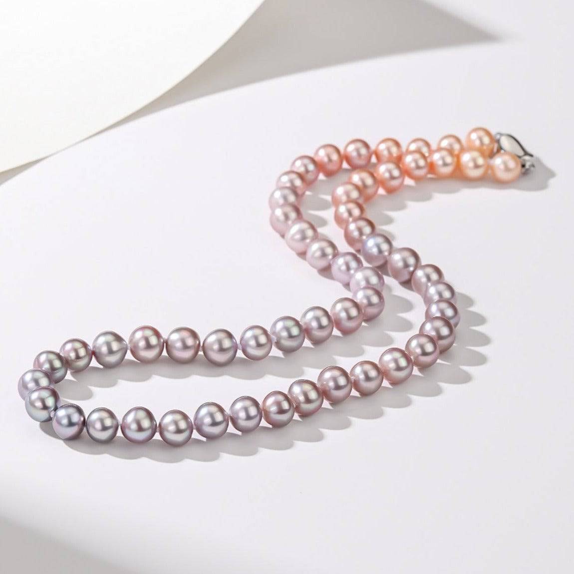 Color Gradual Pearl Strand in Pink and Purple 7-8mm