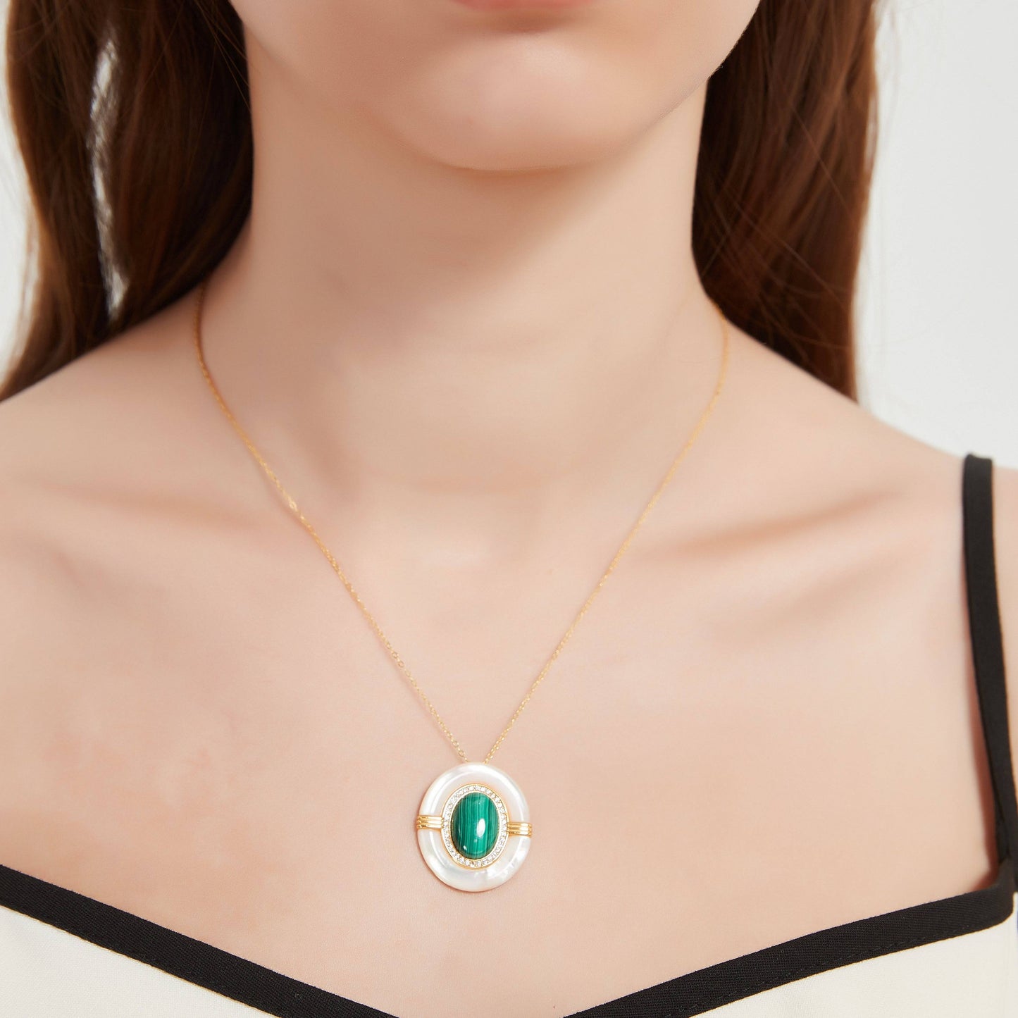 Malachite and Mother of Pearls Necklace