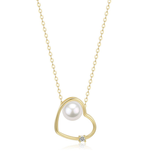 Freshwater Pearl Heart Pendant Necklace