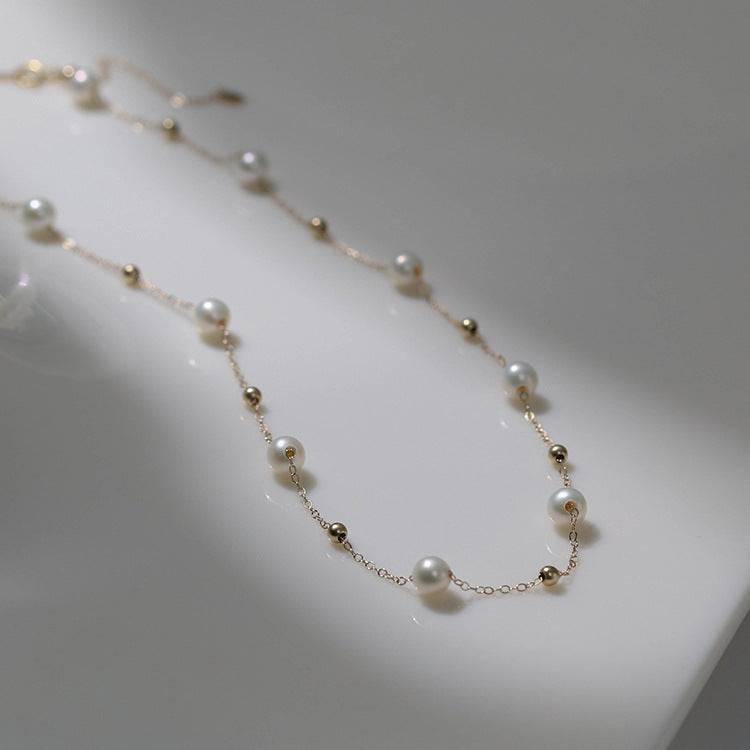 Pearl Necklace and Bracelet Set in Gold or Silver