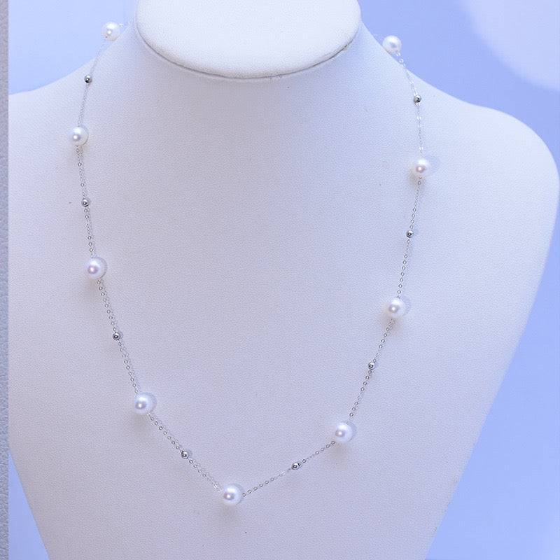 Pearl Necklace and Bracelet Set in Gold or Silver