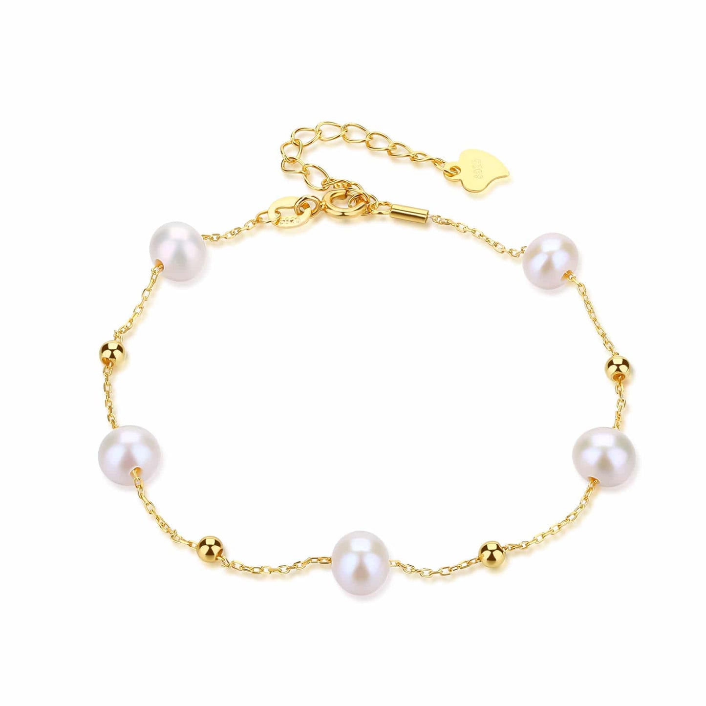 Pearl Necklace and Bracelet Set in Gold or Silver