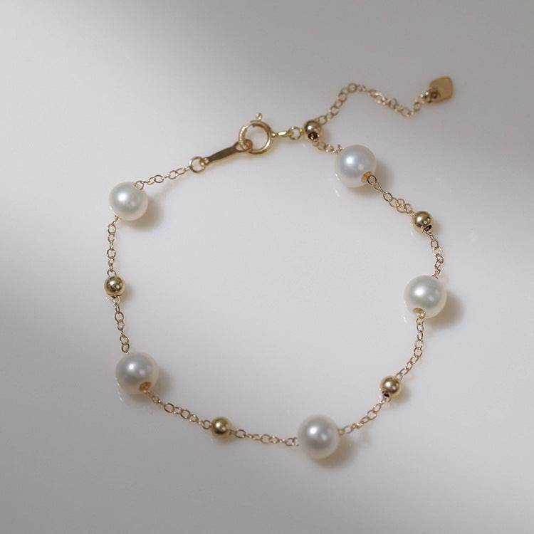 Pearl Necklace and Bracelet Set in Gold or Silver