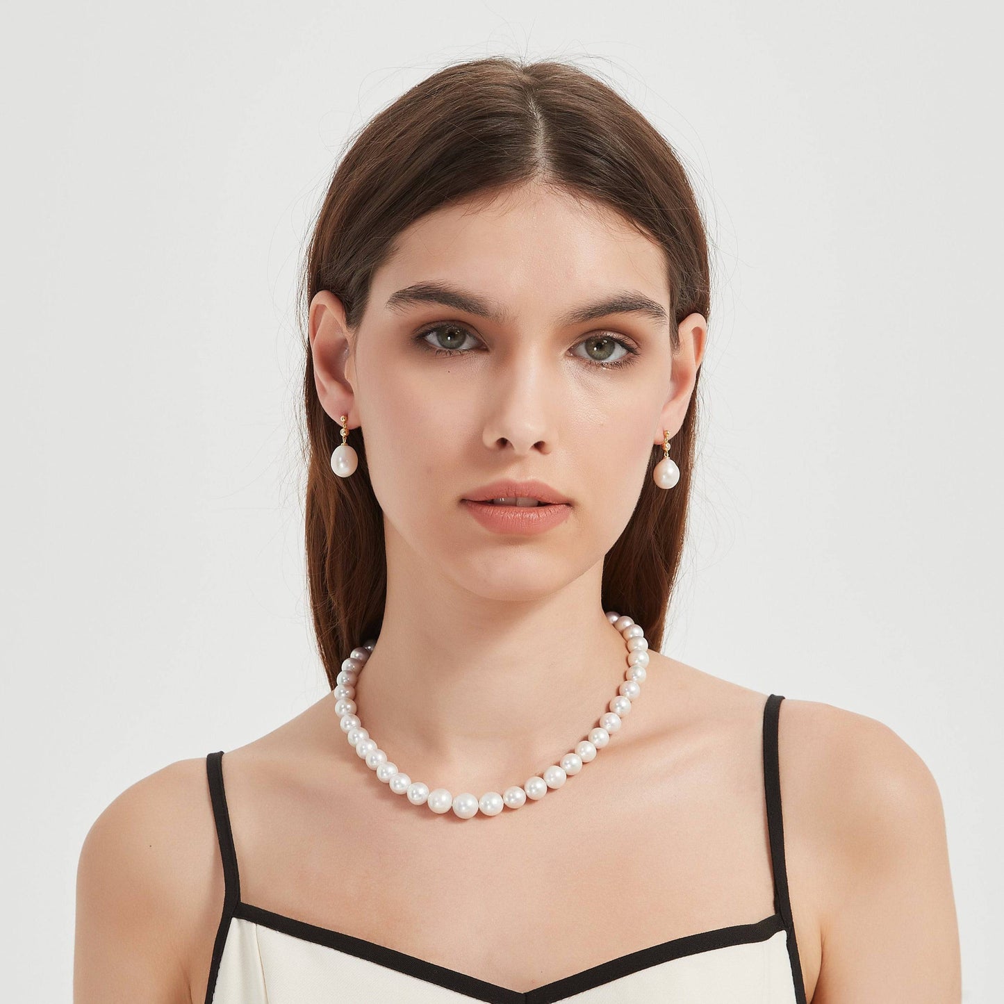 Graduated Strand Necklace with Large White Freshwater Pearls