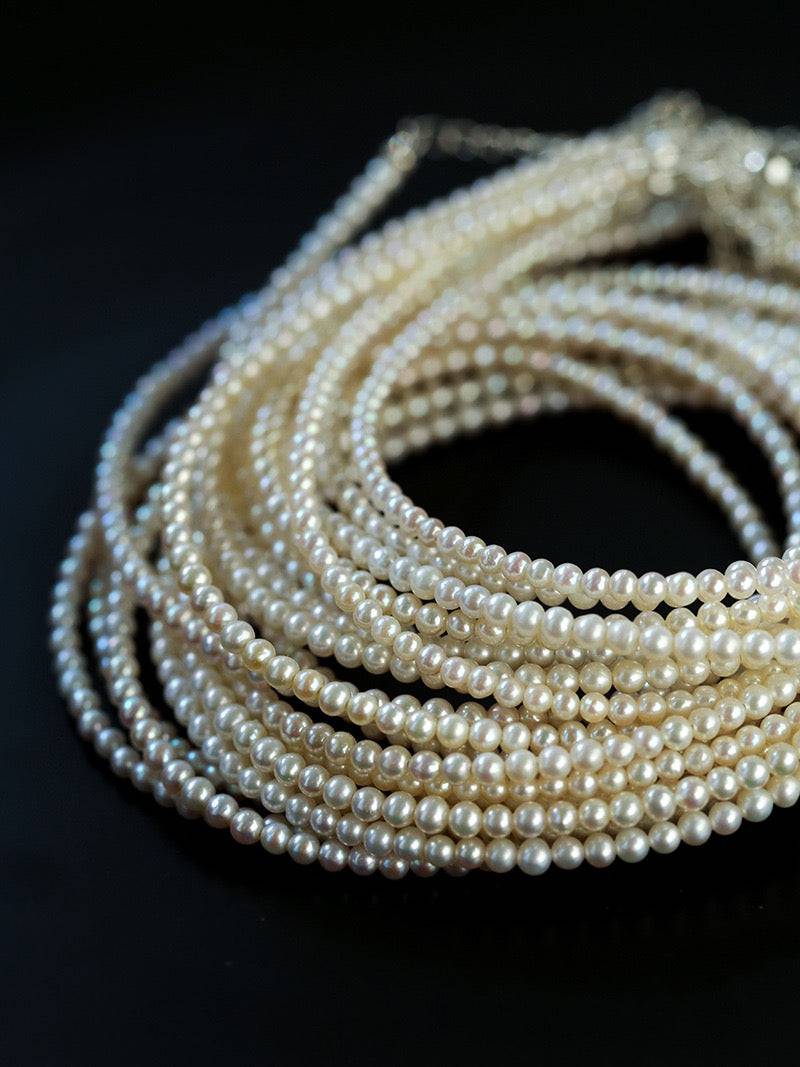 Classic Baby Pearl Strand Necklace in 2-3mm Size