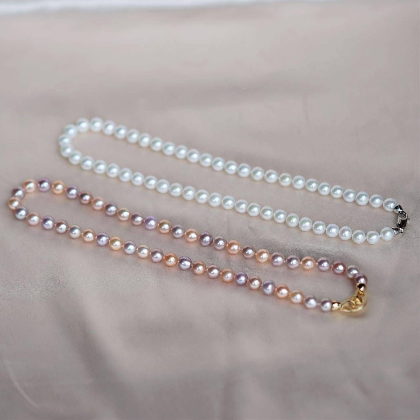 Multicolor Akoya Cultured Pearl Necklace 8-9mm