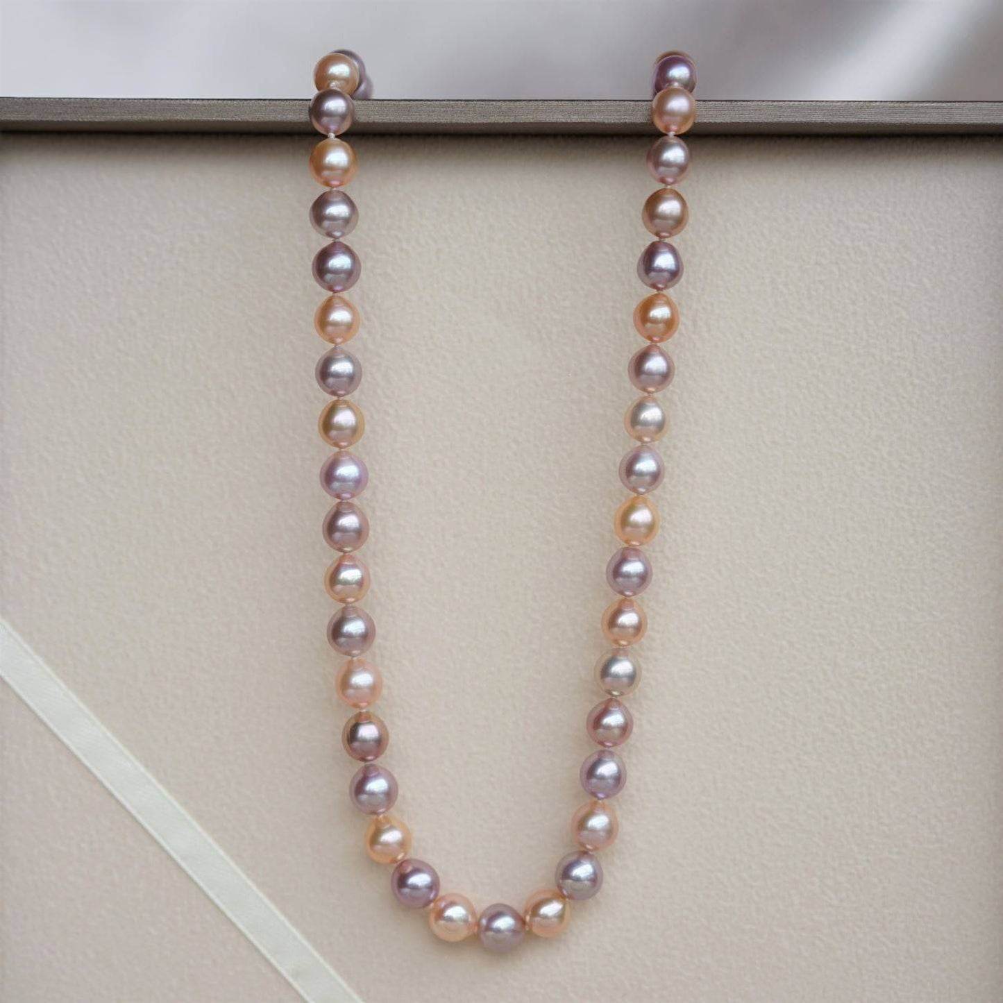 Multicolor Akoya Cultured Pearl Necklace 8-9mm