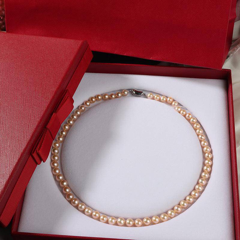 Pink Freshwater Pearl Necklace 7.5 to 8 Millimeters