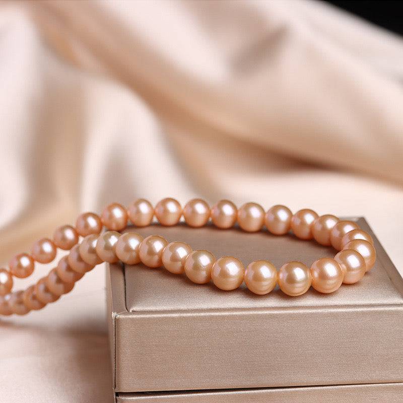 Pink Freshwater Pearl Necklace 7.5 to 8 Millimeters