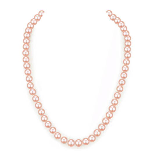 Pink Freshwater Pearl Necklace 7.5 to 8 Millimeters