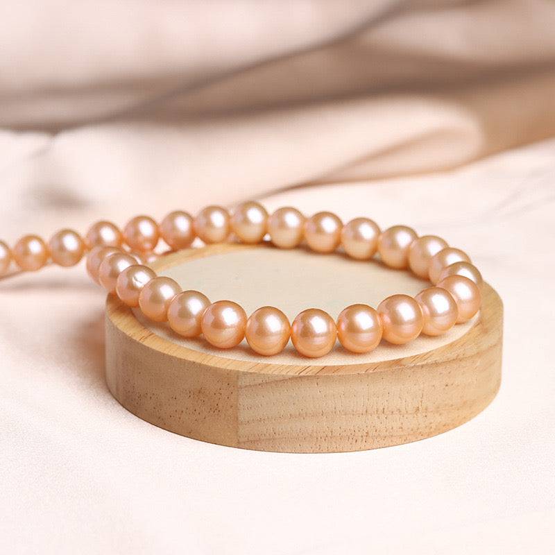 Pink Freshwater Pearl Necklace 7.5 to 8 Millimeters