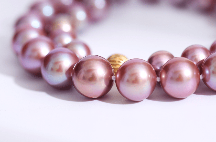 Purple Freshwater Pearl Necklace 7.5 to 8 Millimeter