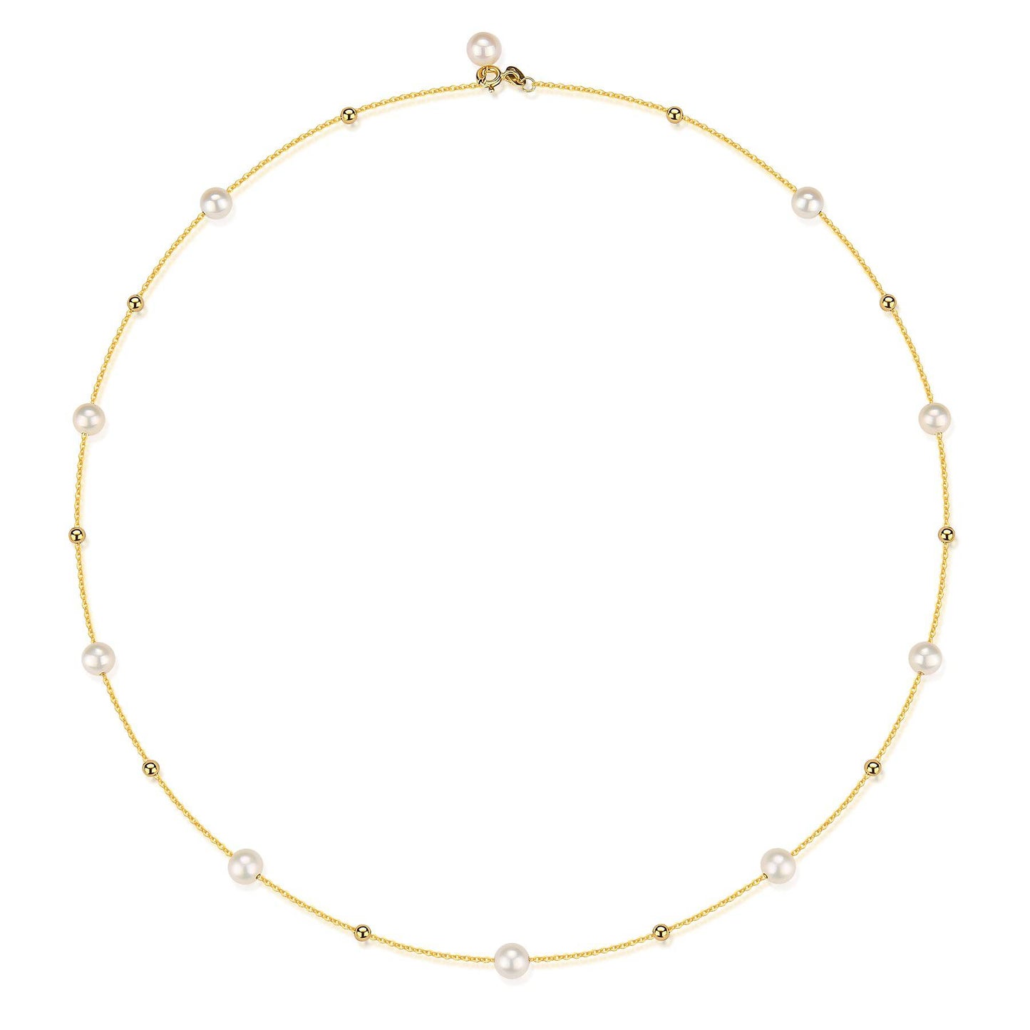 18k Gold Freshwater Pearl Necklace 6-7mm