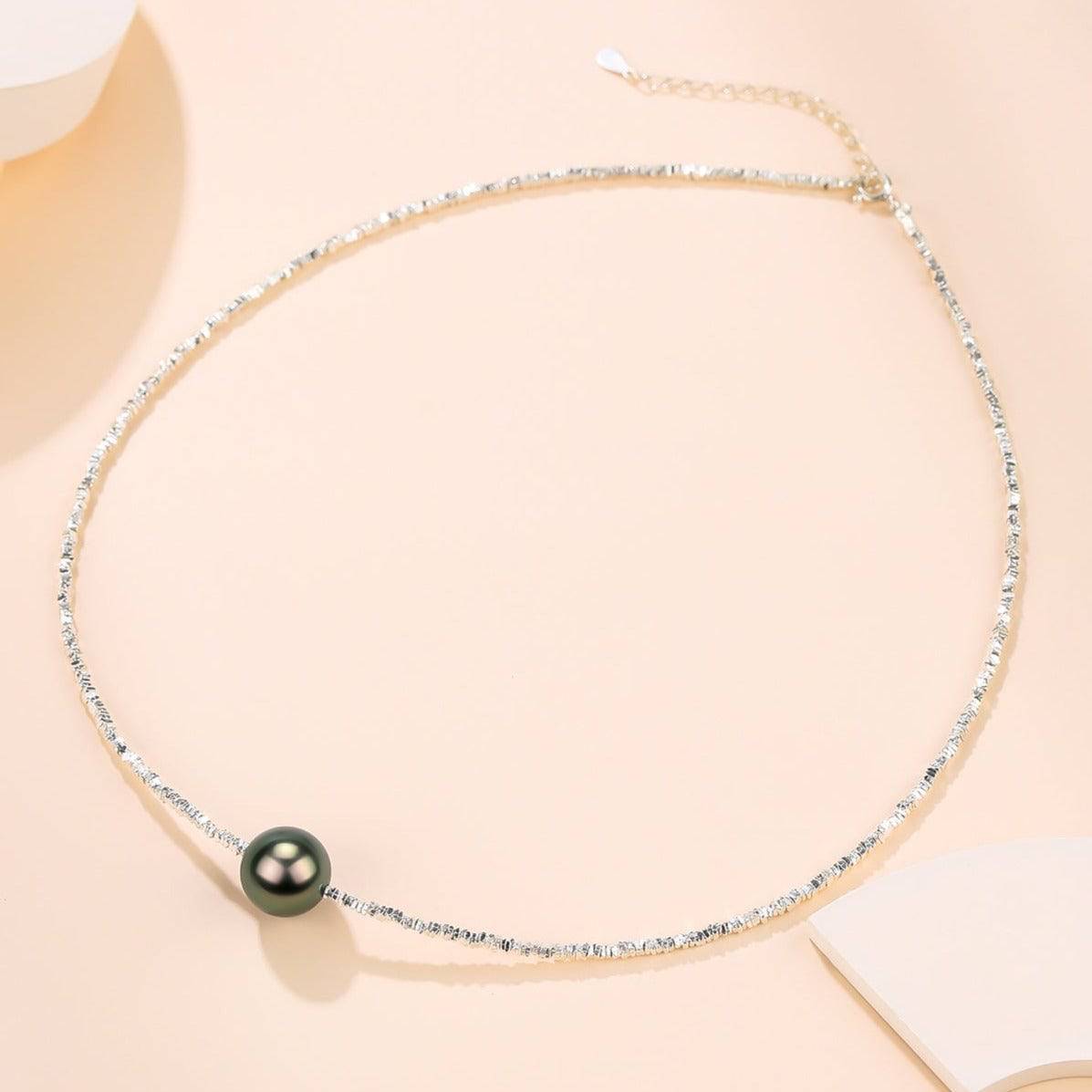 Tahitian Pearl and Silver Shards Necklace