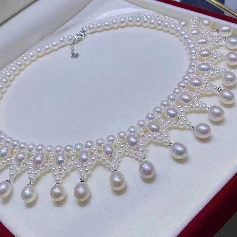 Triple Layer Handcrafted Vintage Pearl Necklace