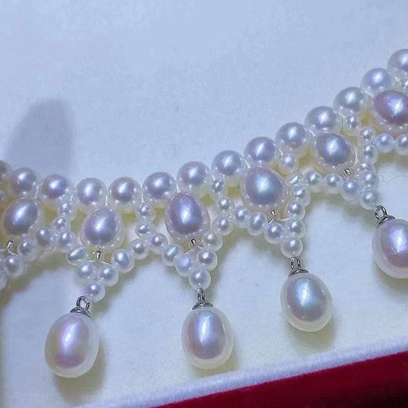 Triple Layer Handcrafted Vintage Pearl Necklace