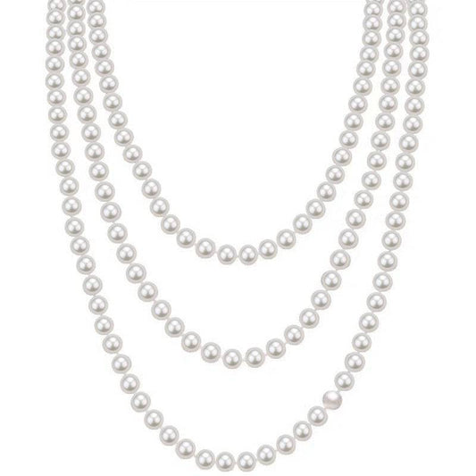 Long White Freshwater Pearl Necklace 68 Inches