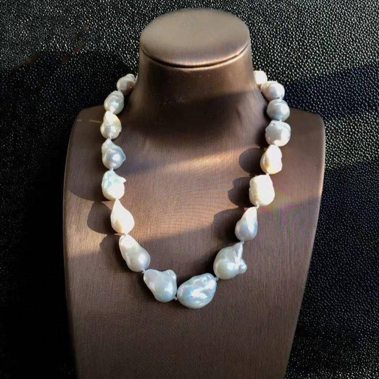 Large Baroque Freshwater Pearl Necklace in White