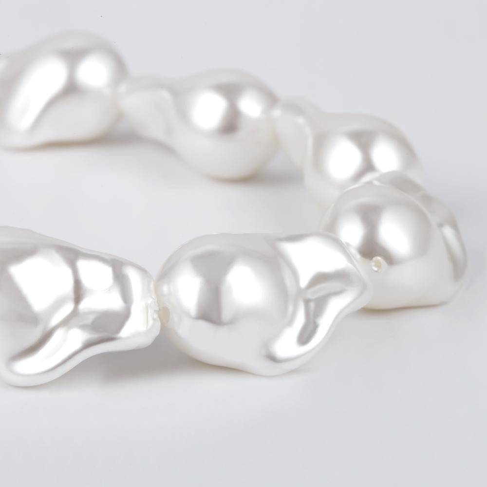 Large Baroque Freshwater Pearl Necklace in White