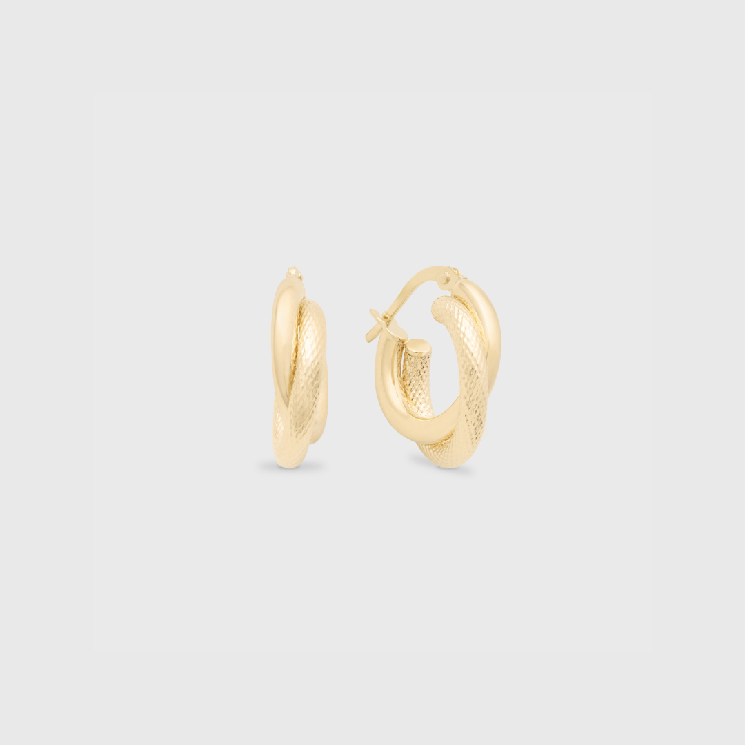 14k Gold Hoop Earrings in Stylish Design